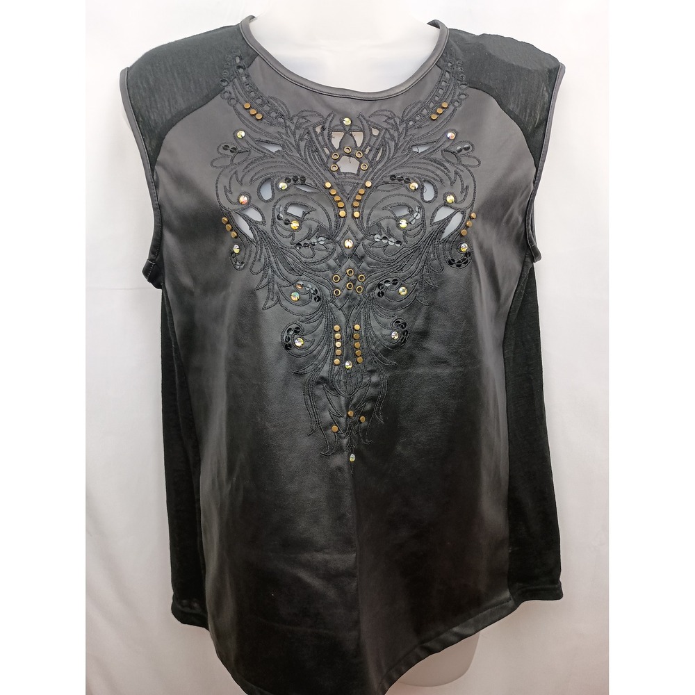 nwt S Whimsigoth‎ concerts raves moto orange black faux leather stud grunge